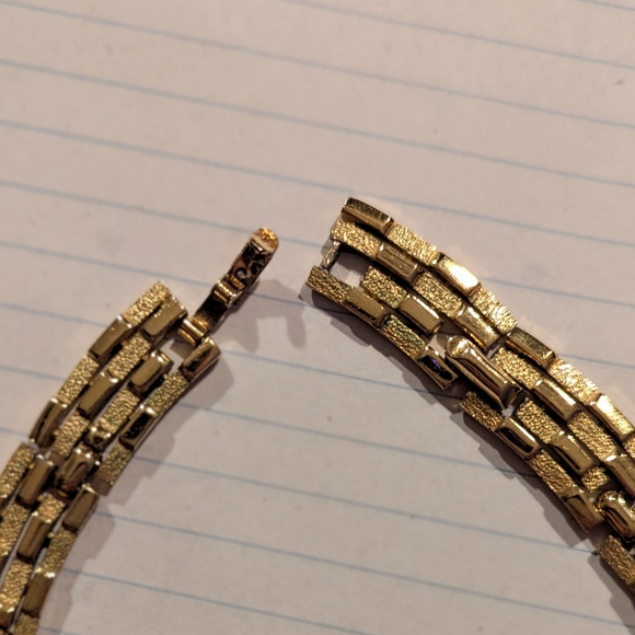 Vintage Trifari Art Deco Gold Tone Chain Tassel Chunky Necklace Choker - Picture 11 of 12